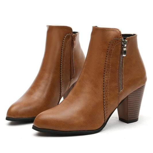 Beatriz- Retro Zipper Boots